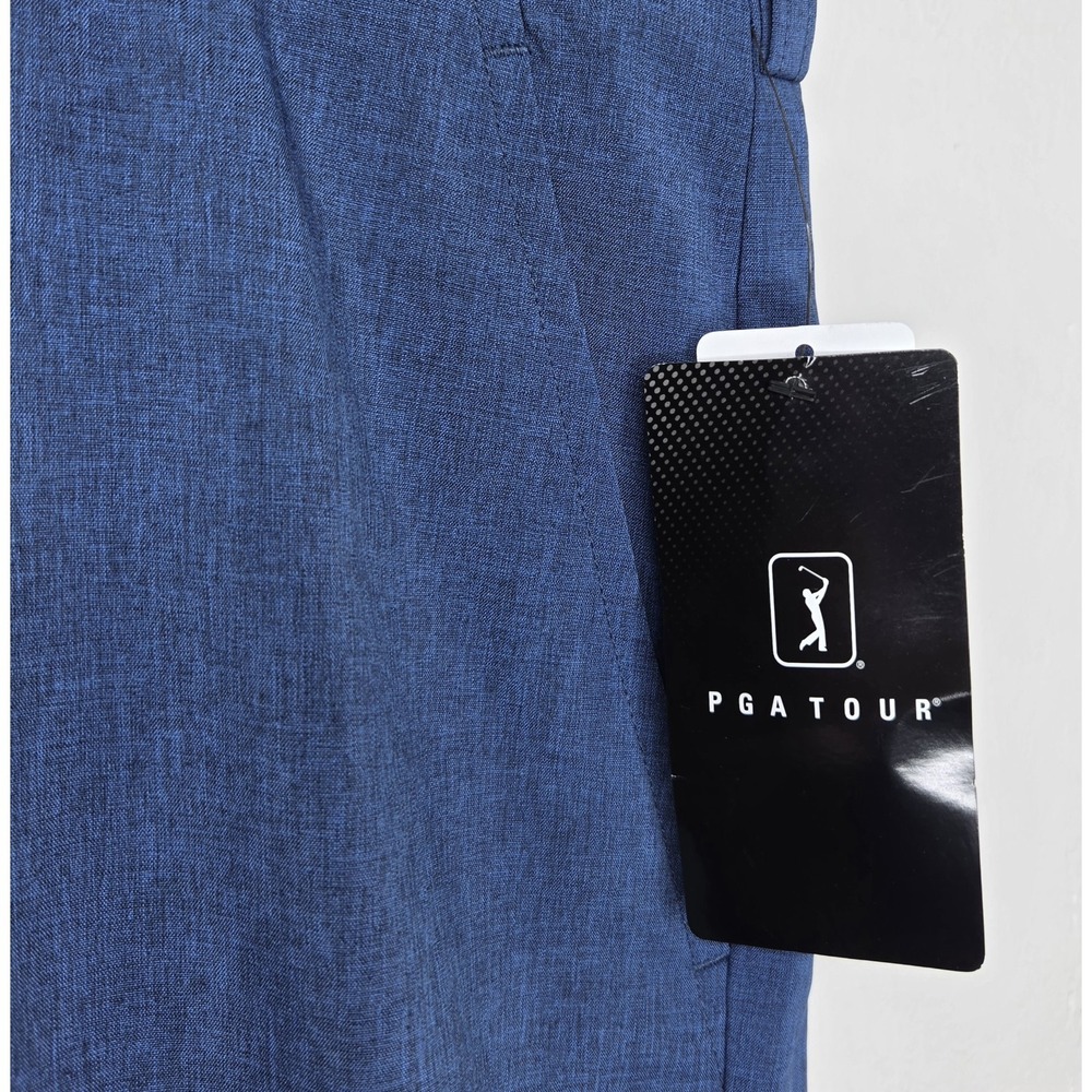 *NEW w/Tags PGA Tour Men's Heather Blue Golf Shorts Size 40 Stretch Straight Fit - Picture 3 of 9
